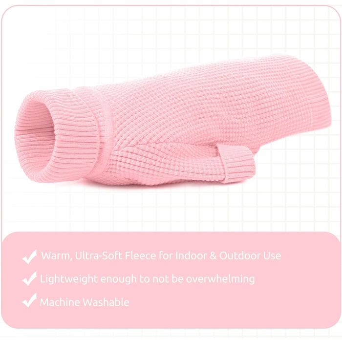 Пуловер для собак на зиму, теплий, для великих собак, м'який, з високим коміром, рожевий, XL (обхват грудей 62 см)