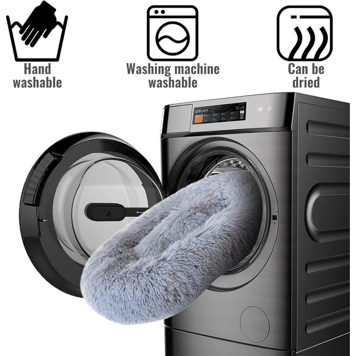 М'яке ліжко для собак та котів у вигляді подушки-пончика, 70 см, білий колір. Зручне, антиковзне, з довгого плюшу, для маленьких собак та котів. Ідеальне подарунок.