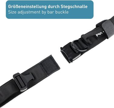 Нашийник для собак PetTec з неопрену та нейлону з ручкою, м'який, регульований, водонепроникний, комплект з повідком (S-XL, чорний)