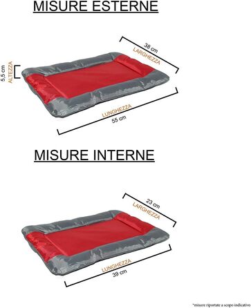 Водонепроникний килимок для собак та котів Sogni e Capricci, поліестер, 55x38 см, червоний