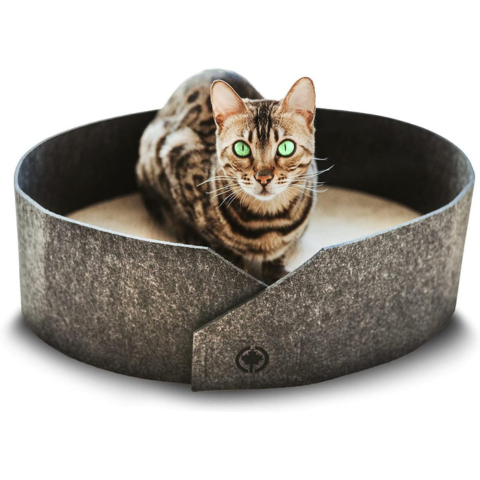 Кігтеточка-ліжко Owen XL сірого кольору з багатоярусною поверхнею для котів, 50 см