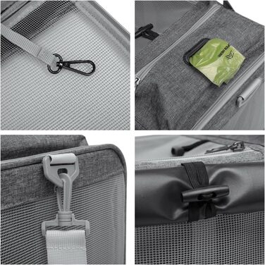 Транспортна сумка для котів та собак до 8 кг, сірого кольору. Зручна, дихаюча, з ремінєм через плече та надійними застібками. Ідеально для подорожей, ветеринара, авто та літака.