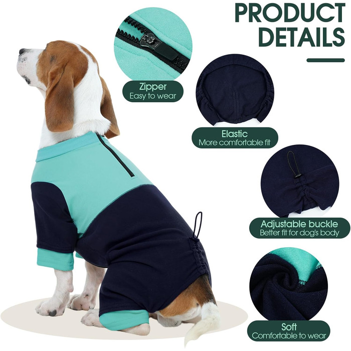 Теплий флісовий собачий светр Kuoer для маленьких собак, зимовий одяг, зелений (XS, синій)