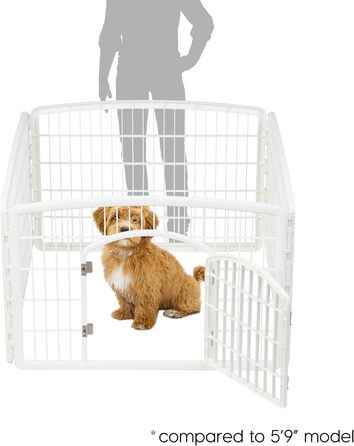 Клітка для собак Iris USA Laufstall, біла, 4 панелі, 61 см, без дверей
