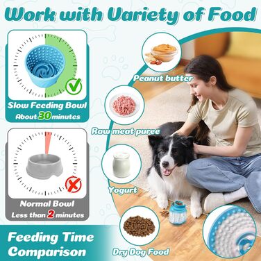 Лежанка-лялька для собак, 2 шт., зелена, розмір S, для заспокоєння, повільний годівник, нековзний лежак з силікону для собак маленьких, середніх та великих порід, BPA-free