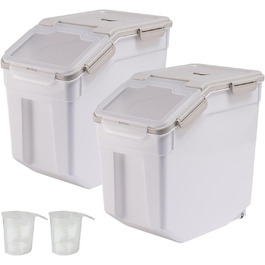 Контейнер для зберігання корму для собак AnRui, 13.6 кг, сірий, з герметичним кришкою, для корму котів, мюслі, зерна, борошна