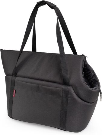 Сумка-переноска для собак Boutique Zoo - Чорний/Мінки, L (до 12 кг), 42x29x33 см