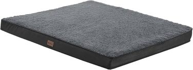 Ортопедичне ліжко для собак Juskys Milow 76x51 см, м'яке, міцне, знімний і праний чохол, сіре, лежак для малих собак