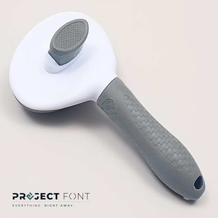 Щітка для тварин самоочищувана, для видалення шерсті котів та собак, видалення підшерстя, неслизька ручка (сіра)