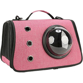 Рюкзак-переноска для котів та маленьких собак з прозорим вікном (Рожевий)