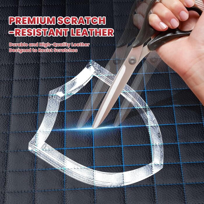 Чохол на автокрісло для собак, водовідштовхувальний, 180 кг, жорстка підкладка, зносостійкий, стійкий до подряпин, антиковзаючий, довговічний, м'яка товста шкіра, підходить для авто, SUV та вантажівок