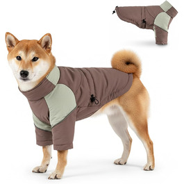 Зимова куртка для собак, непромокаєма, вітрозахисна, з накладками, світловідбиваюча, для малих та середніх собак, для катання на лижах, машинне прання (XL)