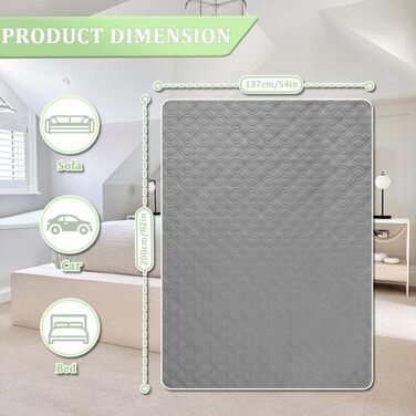 Водонепроникний килимок для собак Gekufa - двосторонній, 137x208 см, 5 шарів, для ліжка, дивана, авто