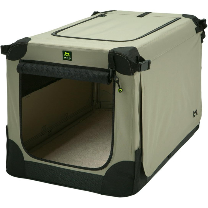 Складаний контейнер-переноска для собак Maelson Soft Kennel, бежевий, розмір S, 72x52x51 см