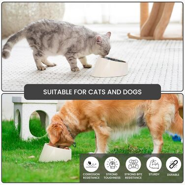 Підвищена годівниця для собак Belle Vous з мискою - 470 мл, нержавіюча сталь, протиковзна, без витоків, для собак та котів