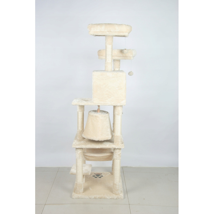 Високий когтеточка-комплекс для котів: лежанка та стовпчик для дряпання, вежа Drapaczek 161 - 220 см