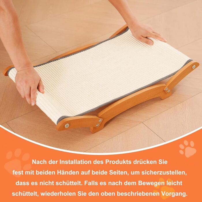 Кігтеточка-ліжко для котів з сизалю, масивне дерев'яне ліжко-гамак, кігтеточки, стійка для дряпання, великі коти, меблі для котів