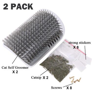 М'яка щітка для котів з масажною куточком, самостійний грумінг, 4 шт. (сірий)