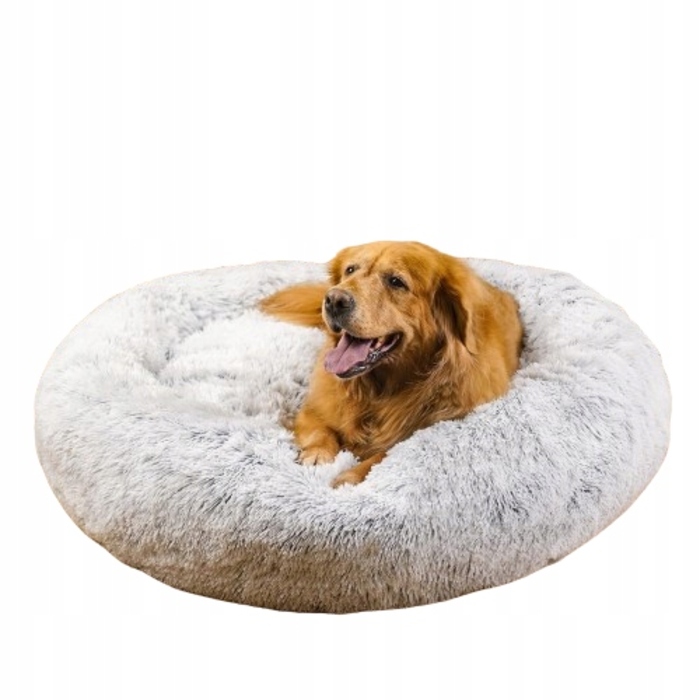 Плюшева лежанка-подушка для собак, сіра, 120 x 120 см