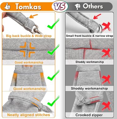 Сумка-переноска Tomkas для маленьких собак, класична, сіра, 3-10 фунтів