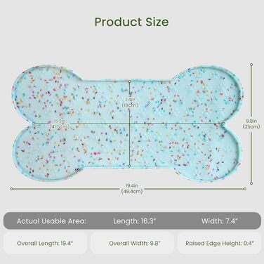 Килимок для годування домашніх тварин, силіконовий, з підвищеним бортиком, неслизький, водонепроникний, для цуценят, кошенят, собак та котів, 81x41 см