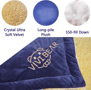 Килимок для собак, ліжко для великих собак Comfy - миючий, плюшевий, стильний, 110x70 см, блакитний