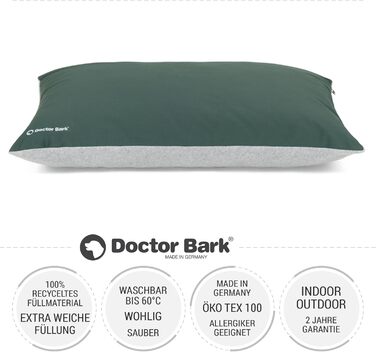 М'яке ліжко для собак великих порід Doctor Bark GreenLabel - зручне, миється, зелене (L)