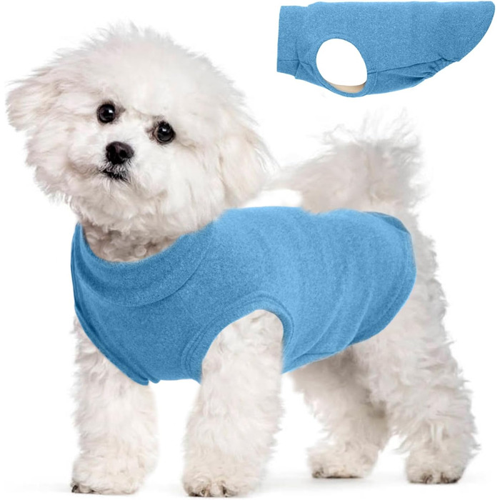 Тепла флісова жилетка для собак, червона, розмір M – сорочка, еластична жилетка для маленьких собак, легка зимова куртка для собак, сорочка для маленьких собак, для дівчаток, для породи Хаванез, Ши-тцу, Папільйон, Середній (Обхват грудей: 15 дюймів)