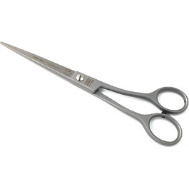 Ножиці для собак Solinger: професійні ножиці для грумінгу, пряма ріжуча частина, ергономічна форма, без гачка, 18,5 см, з круглим кінчиком, з нержавіючої сталі