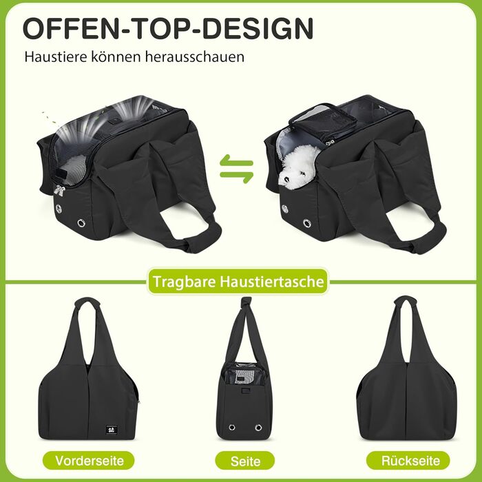 Сумка-переноска для собак та котів ALLSOPETS, чорна, для подорожей та відпочинку на природі