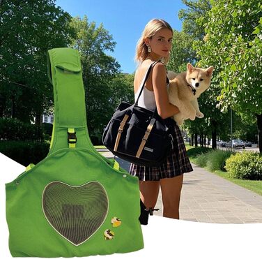 Транспортна сумка для собак та котів, переноска для тварин, зелена, 35.8 x 40.9 x 16.69 см