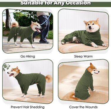 Теплий флісовий халат для собак з ніжками, великий розмір, для чихуахуа, бігля, теплий піжамний халат, оливковий зелений