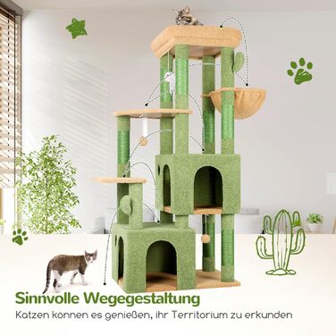 Драбина-будинок для котів Globlazer XL, 156 см, сірий, з будиночком та когтеточками