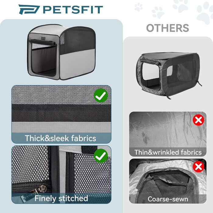 Клітка для собак Petsfit, складана, сіра, середнього розміру (68.5 x 39.5 x 56 см)