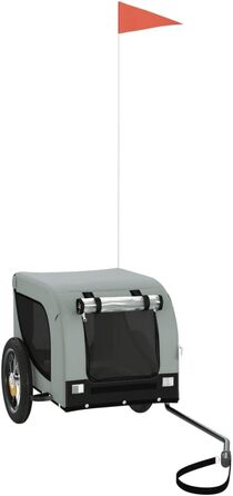 Велосипедний причіп для собак сірий та чорний, Oxford-тканина та метал. Причіп для велосипеда, вантажний причіп