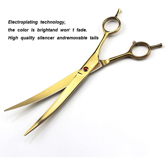 Набір професійних ножиць для грумінгу собак та котів: прямі та зігнуті моделі