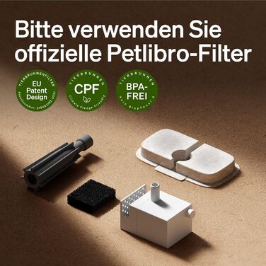 PETLIBRO фонтанчик для котів бездротовий з датчиком руху, легке очищення, модель Dockstream, акумулятор 5000mAh, тихий (23dB), BPA-free, 2 помпи, 4 фільтри