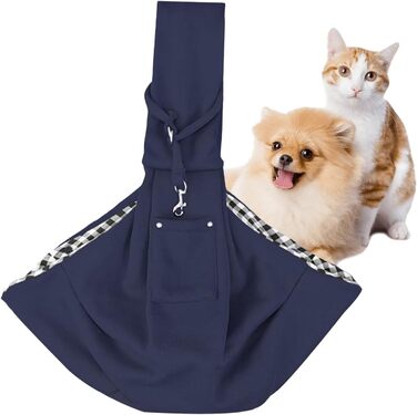 Транспортувальна сумка-слінг для собак та котів, блакитна | Зручна переноска для маленьких тварин на прогулянку та подорожі