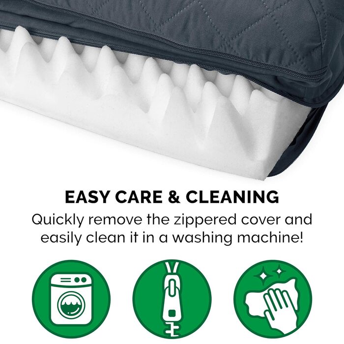 Гіркий собачий лежак Furhaven з охолоджуючим гелевим шаром, плюшевим покриттям та декором у стилі Південно-Західного Келіму, стиль дивану з знімним, пральним чохлом, фіолетово-сірий, розмір L. Охлаждаючий гель, ортопедичний пінополіуретан (91 x 69 x 17 см