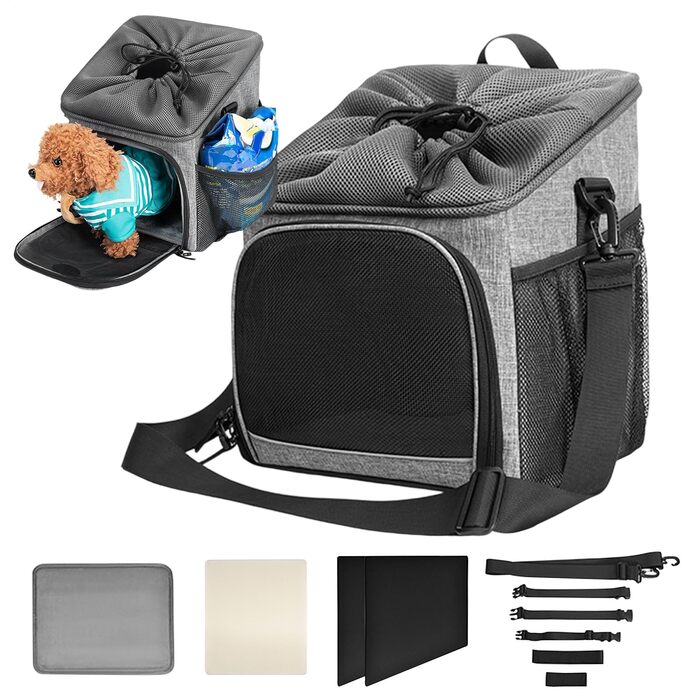 Корзина для собак на велосипед з аксесуарами - легка, з сумкою, дихаюча, для покупок, походів, подорожей та кемпінгу