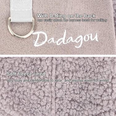 Зуена Теплий зимовий одяг для собак, флісова куртка для маленьких собак, теплий одяг для цуценят, м'який жилет для домашніх тварин з кільцем D, вітронепроникний одяг для холодної погоди для Чихуахуа, Йорка, сірий, XL