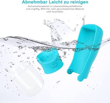 Водяна пляшка для собак на прогулянку 570мл або 350мл. Пляшка-поїльник для цуценят, малих, середніх та великих собак. Колір: блакитний