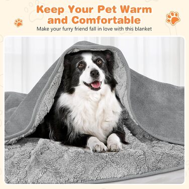 Водонепроникний плед для собак (150x128 см) - м'який та зручний для подорожей та дому