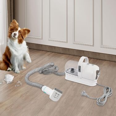 Професійний триммер для собак та котів 7-в-1 з пилососом, 400W, 13000Pa, 6 насадок, ножиці та точилка для кігтів