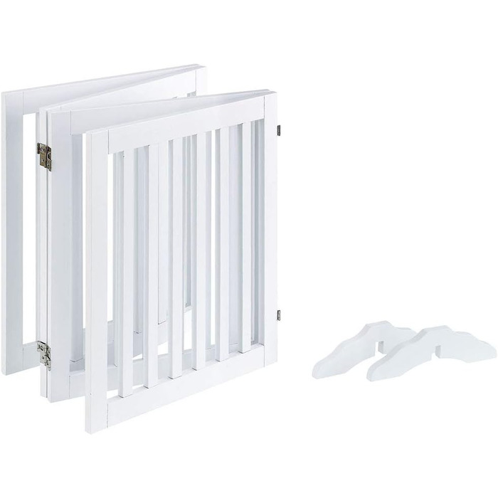 Захисний бар'єр для собак Unipaws - відбійник для сходів без свердління, дерев'яне дитяче ворота, білий (4 елементи, 61 см) 204 x 61 см