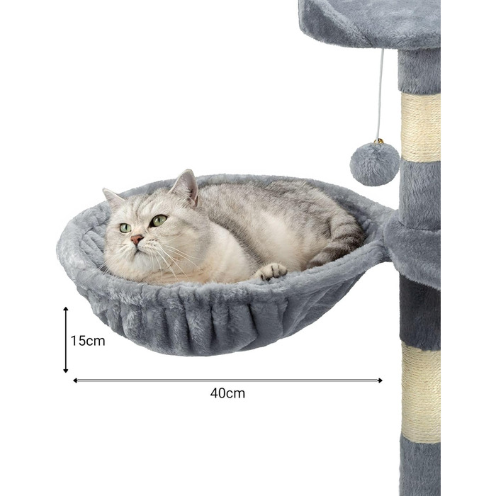 Лежанка для кота з м'якого плюшу на будь-який котячий будиночок, Ø 40 см, 25 см глибина, металевий каркас, 15 см глибина, світло-сірий колір
