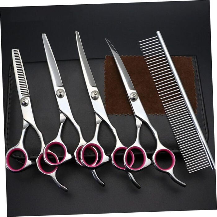 Набір інструментів для грумінгу тварин Minkissy: ножиці для собак та котів, гребінець, набір для догляду за шерстю