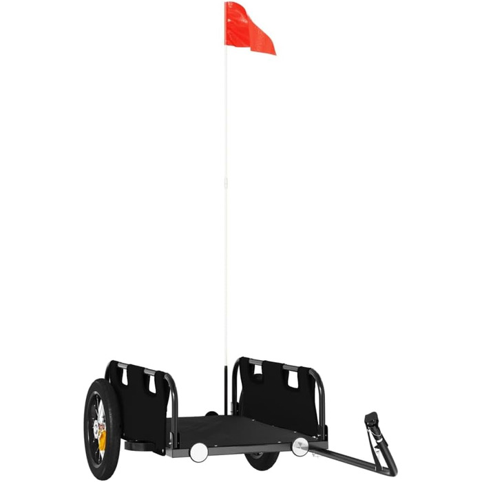 Причіп для велосипеда, вантажний та для собак, чорний, з оксфордської тканини та металу, для покупок та відпочинку