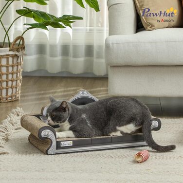 Кігтеточка PawHut для котів 2-в-1 з софою та котячою м'ятою, 56,5x24x26 см, коричнева