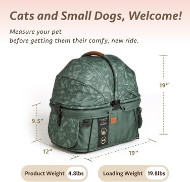 FIKAGO Сумка-переноска для собак та котів Sway – стильна, безпечна та складана переноска для тварин (Oslo Forest)